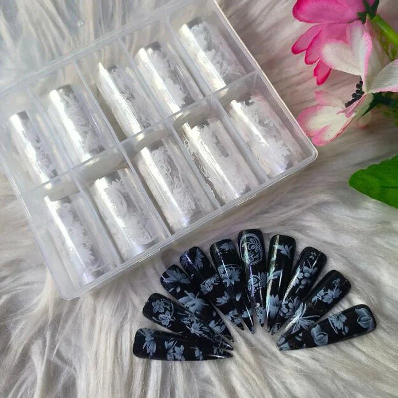 Nail Transfer Foil - White Flower - NZ17 - DTK Nail Supply