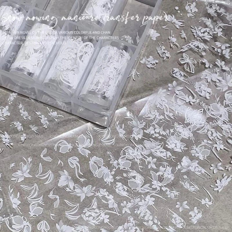 Nail Transfer Foil - White Flower - NZ17 - DTK Nail Supply