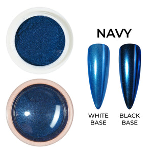  JC22 - Classic Chrome Nail Powder - Navy by Chrome sold by DTK Nail Supply