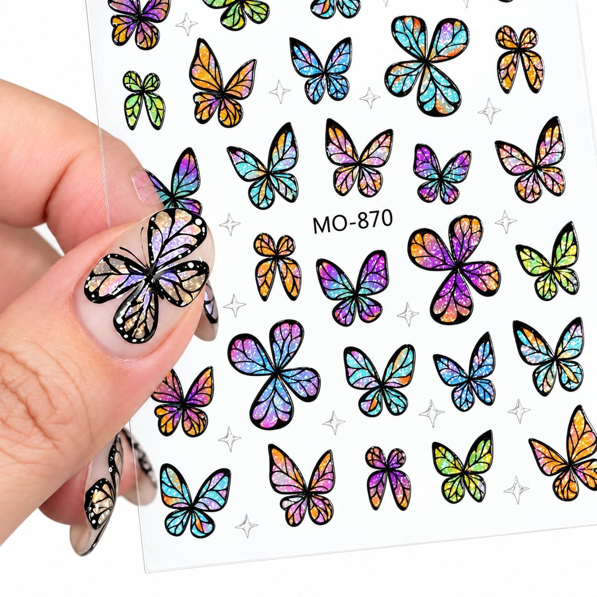 Butterfly Nail Art Stickers MO-870 - Multicolor - DTK Nail Supply