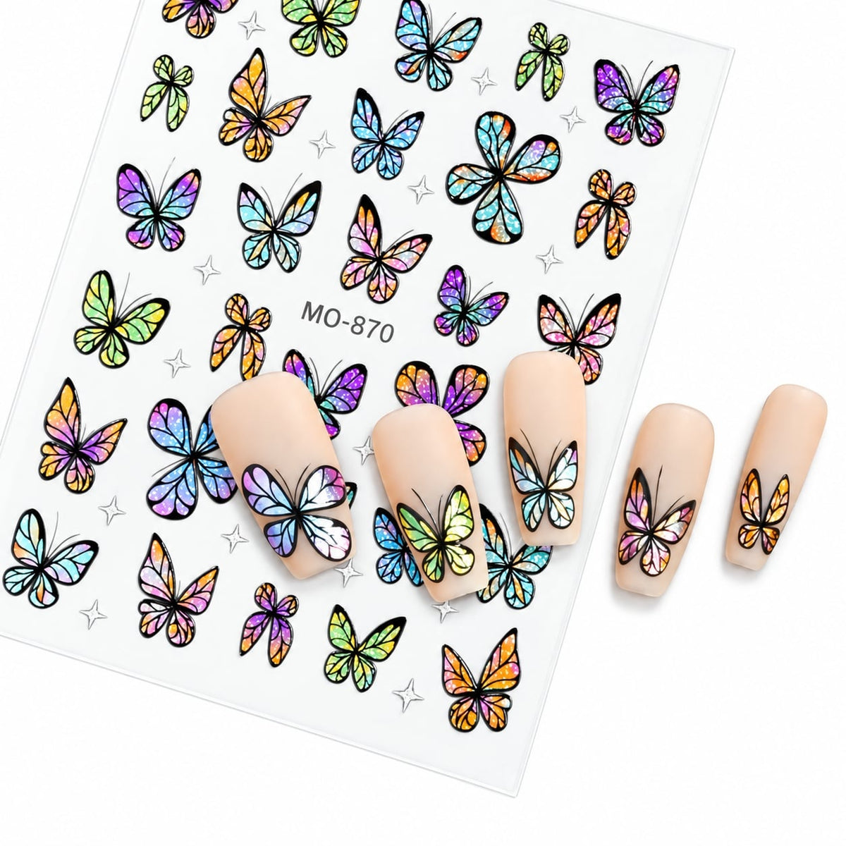 Butterfly Nail Art Stickers MO-870 - Multicolor - DTK Nail Supply