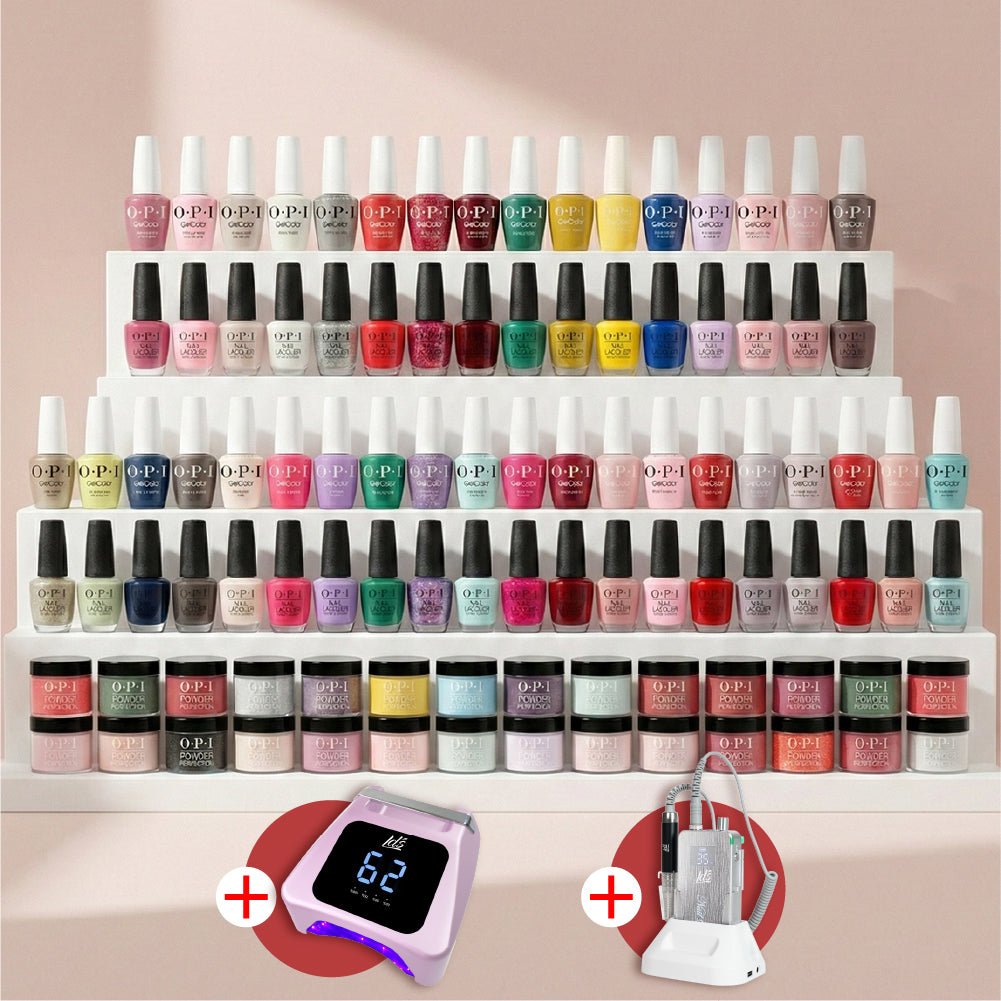 OPI 100 3 - in - 1 - Dip, Gel & Lacquer Matching - FREE 1 LDS Nail Lamp + 1 LDS Nail Drill - DTK Nail Supply