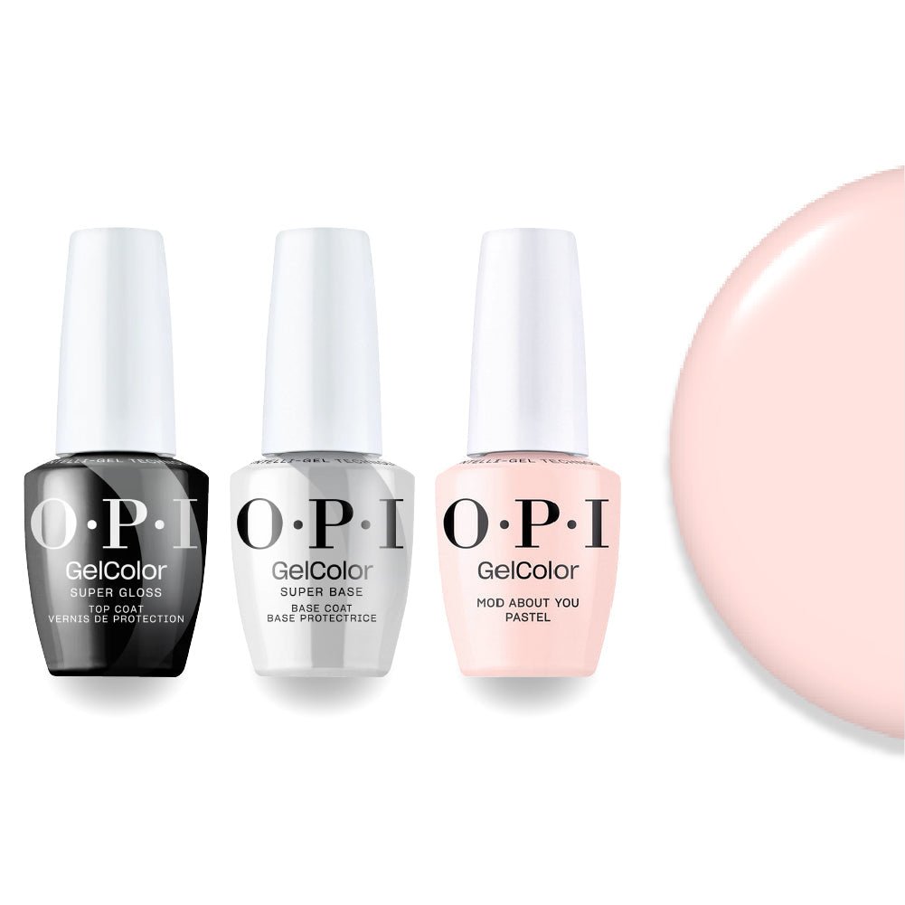OPI F037 Mod About You Pastel - Pink, Beige - Intelli-Gel Combo - Super Base Coat, Super Gloss Top Coat - DTK Nail Supply