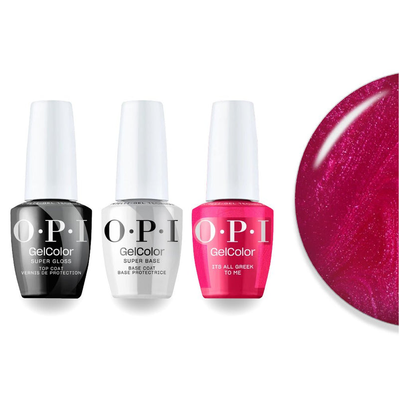 OPI F041 It's All Greek to Me - Pink - Intelli-Gel Combo - Super Base Coat, Super Gloss Top Coat - DTK Nail Supply
