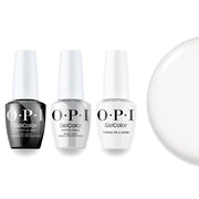 OPI F044 Throw Me a Wink - White - Intelli-Gel Combo - Super Base Coat, Super Gloss Top Coat - DTK Nail Supply