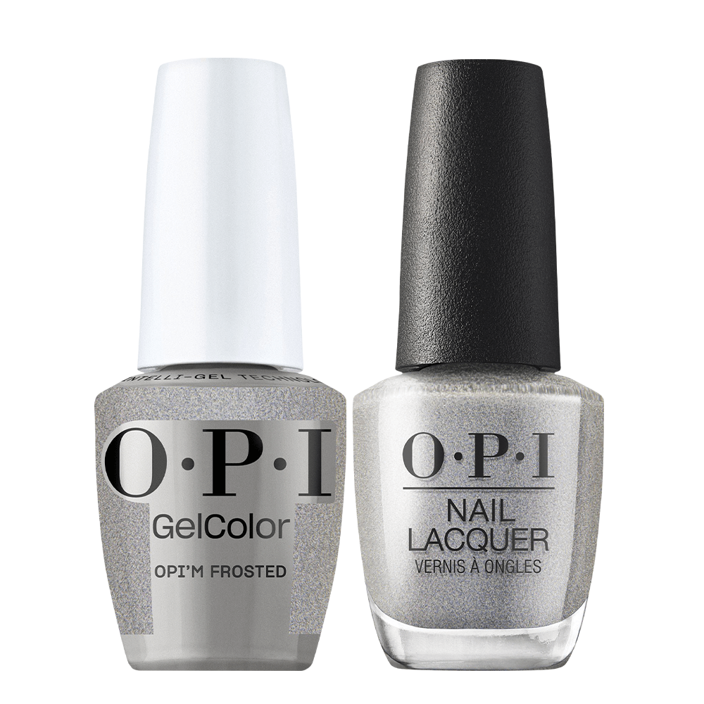OPI Gel Nail Polish Duo - HPS01 OPI'm Frosted - Gel Polish 0.5oz - DTK Nail Supply