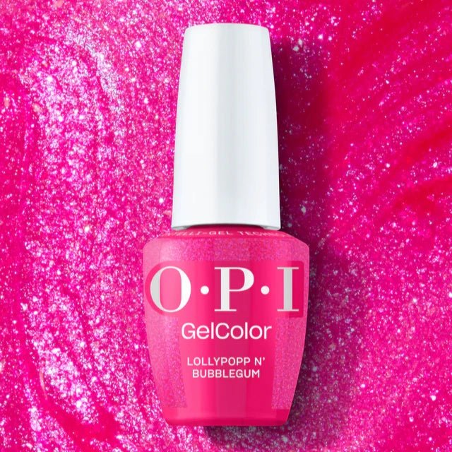 OPI Gel Nail Polish Duo - HPS02 Lollypoppin' Bubblegum - Gel Polish 0.5oz - DTK Nail Supply