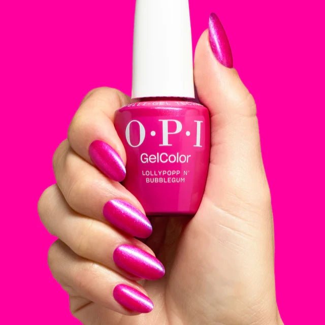 OPI Gel Nail Polish Duo - HPS02 Lollypoppin' Bubblegum - Gel Polish 0.5oz - DTK Nail Supply