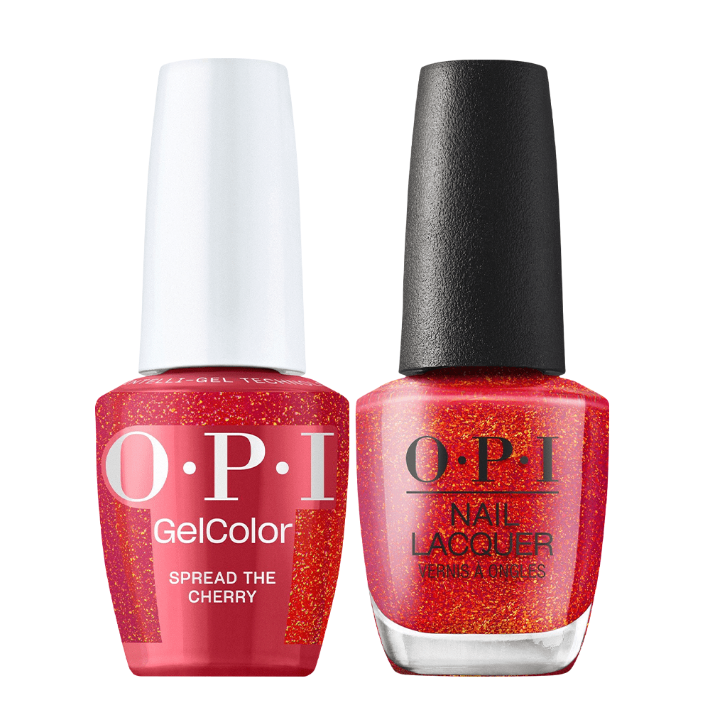 OPI Gel Nail Polish Duo - HPS04 Spread the Cherry - Gel Polish 0.5oz - DTK Nail Supply