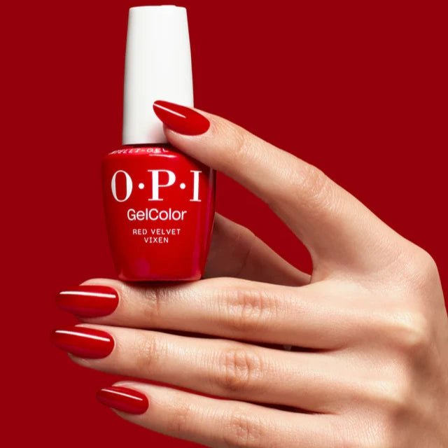 OPI Gel Nail Polish Duo - HPS05 Red Velvet Vixen - Gel Polish 0.5oz - DTK Nail Supply