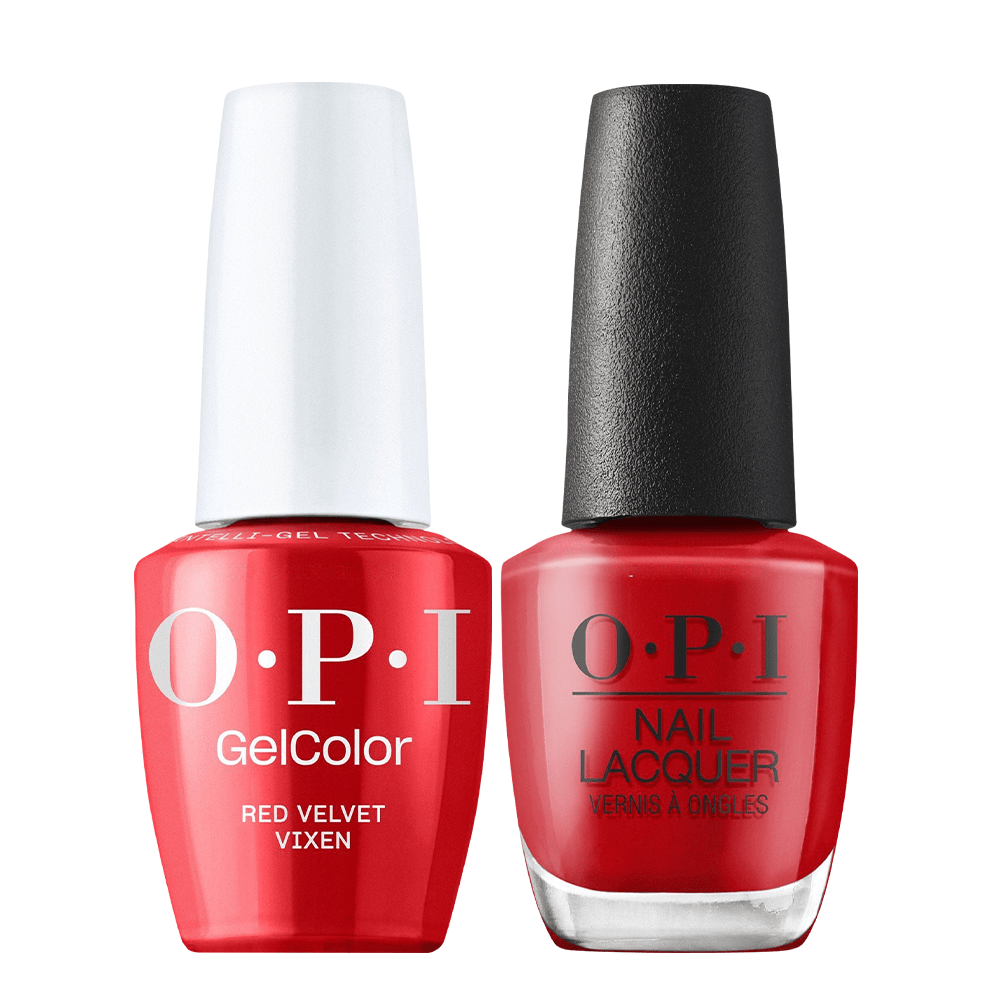 OPI Gel Nail Polish Duo - HPS05 Red Velvet Vixen - Gel Polish 0.5oz - DTK Nail Supply