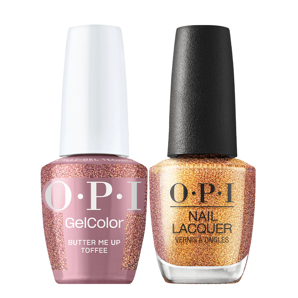 OPI Gel Nail Polish Duo - HPS09 Butter Me Up Toffee - Gel Polish 0.5oz - DTK Nail Supply