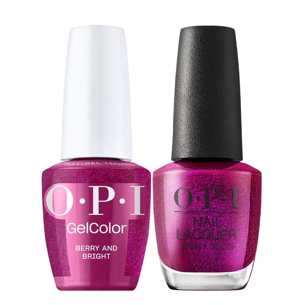 OPI Gel Nail Polish Duo - HPS12 Berry and Bright - Gel Polish 0.5oz - DTK Nail Supply