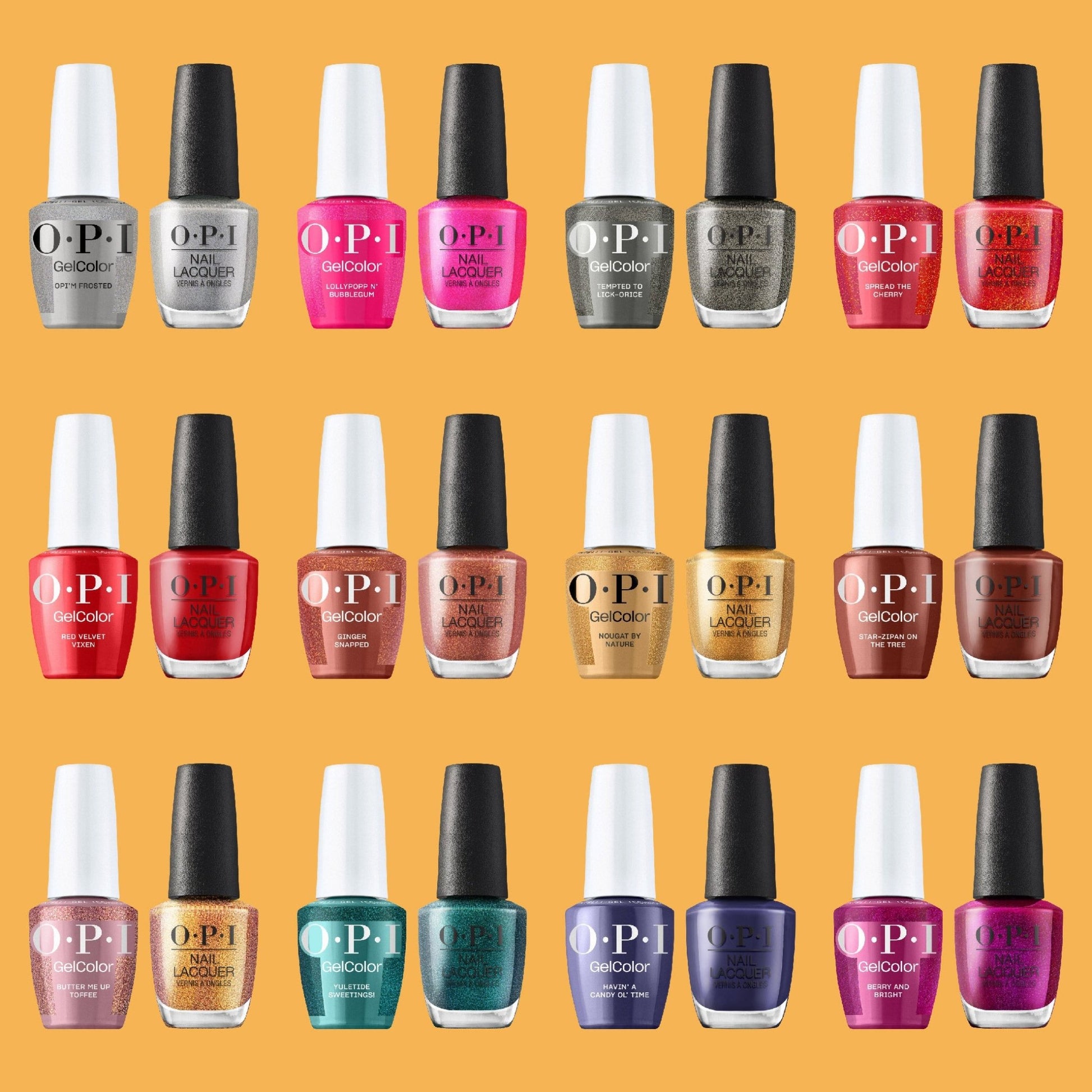 OPI Gel Nail Polish Duo - Set 12 Gel Colors - Opi Holiday 2025 Good Enough to Treat Collection - DTK Nail Supply