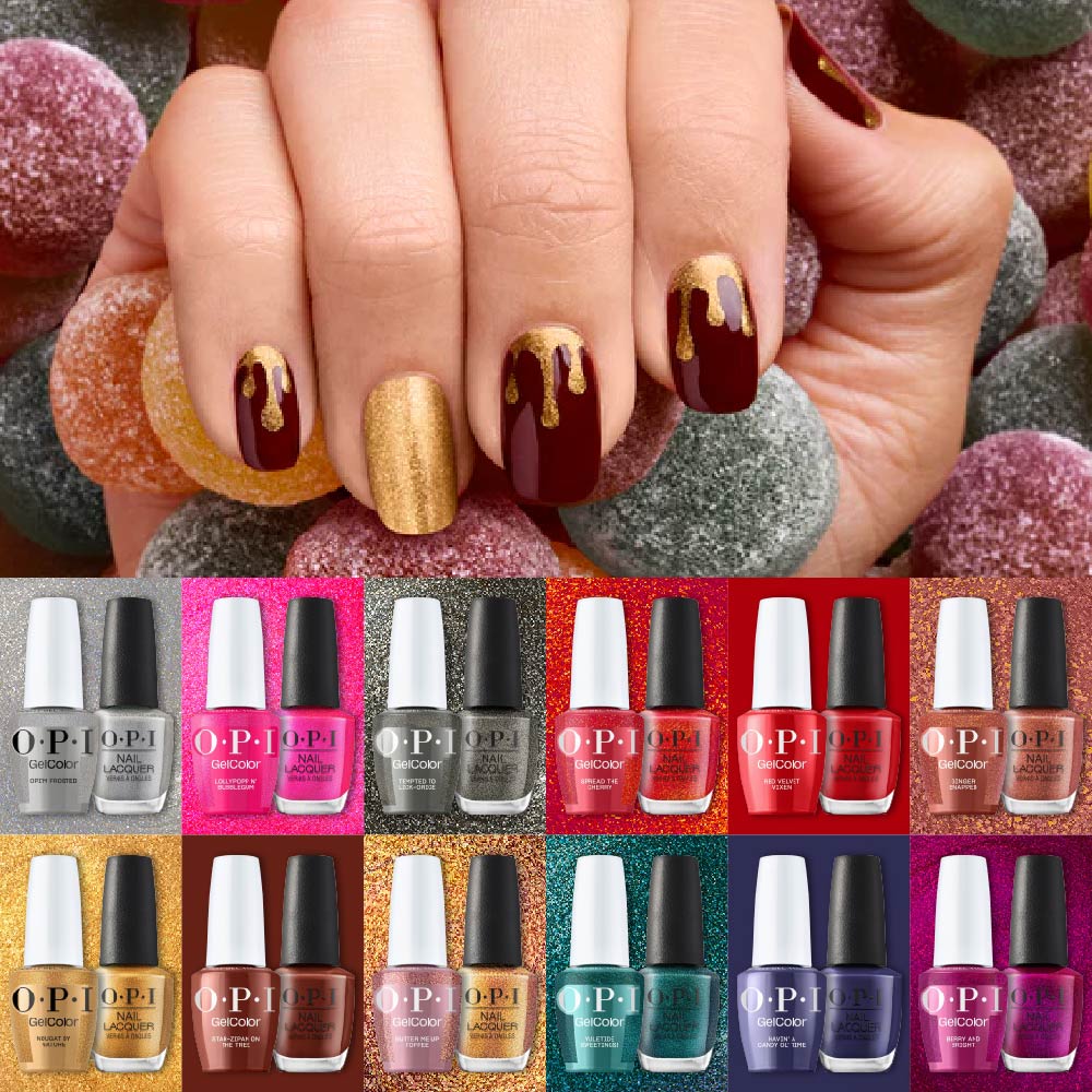 OPI Gel Nail Polish Duo - Set 12 Gel Colors - Opi Holiday 2025 Good Enough to Treat Collection - DTK Nail Supply