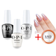 OPI H22 Funny Bunny Intelli-Gel Combo - Super Base Coat, Super Gloss Top Coat, FREE 1 Chrome Powder - DTK Nail Supply
