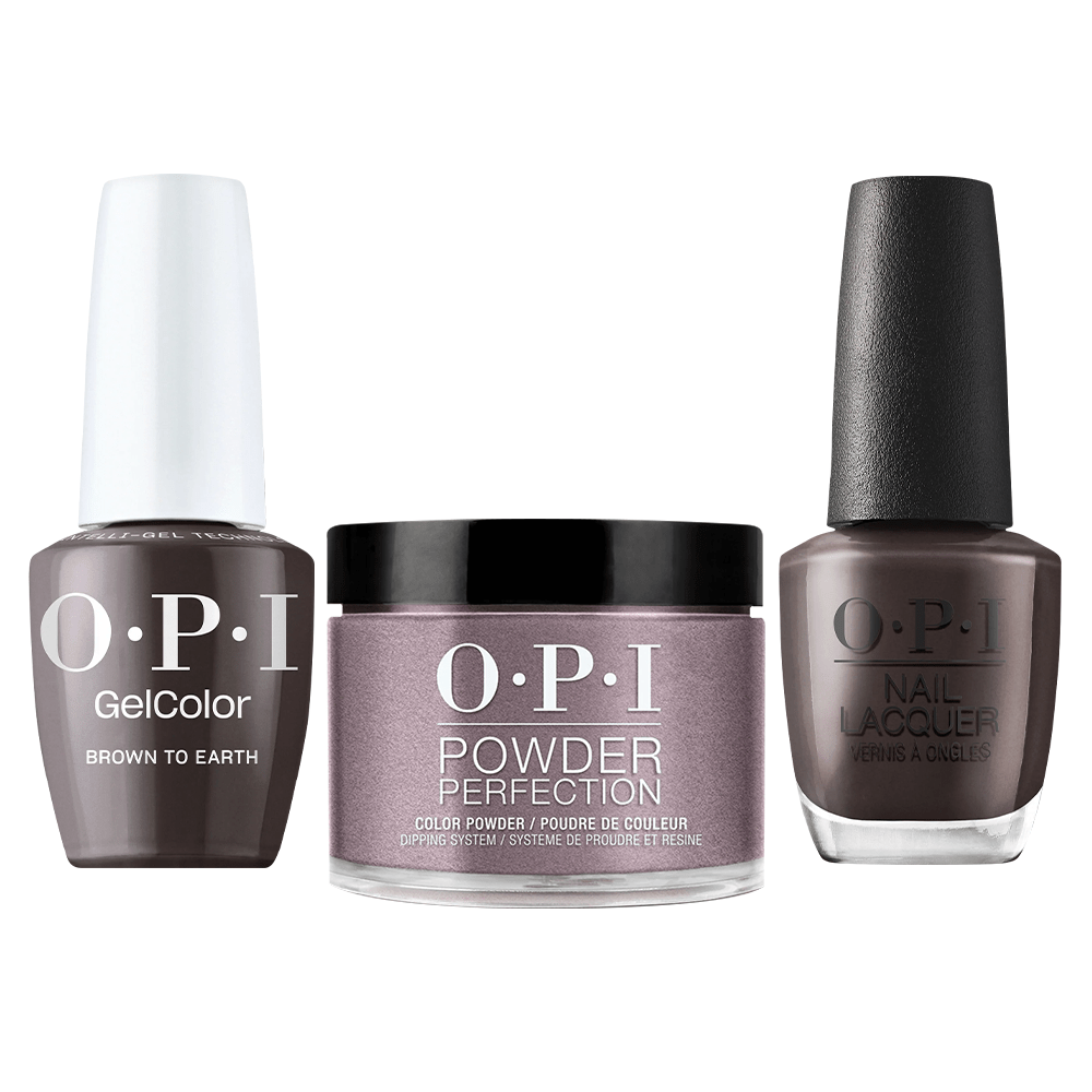 OPI Intelli 3 in 1 - F004 Brown To Earth - Dip, Gel & Lacquer Matching - DTK Nail Supply