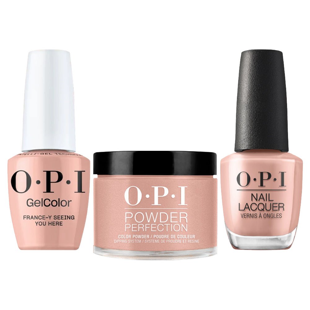 OPI Intelli 3 In 1 - F039 France-y Seeing You Here - Peach, Pink Colors - Dip, Gel & Lacquer Matching (OPI Fall 2026 Collection) - DTK Nail Supply