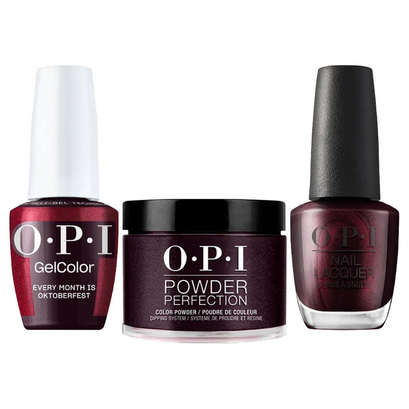 OPI Intelli 3 In 1 - F040 Every Month is Oktoberfest - Red, Purple Colors - Dip, Gel & Lacquer Matching (OPI Fall 2026 Collection) - DTK Nail Supply