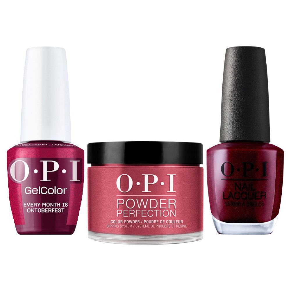 OPI Intelli 3 In 1 - F040 Every Month is Oktoberfest - Red, Purple Colors - Dip, Gel & Lacquer Matching (OPI Fall 2026 Collection) - DTK Nail Supply