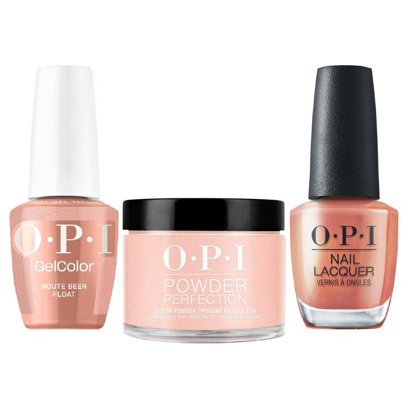 OPI Intelli 3 In 1 - F043 Route Beer Float - Brown, Orange Colors - Dip, Gel & Lacquer Matching (OPI Fall 2026 Collection) - DTK Nail Supply