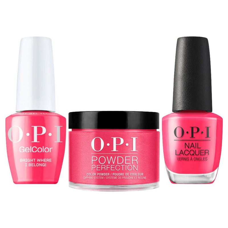 OPI Intelli 3 In 1 - S080 Bright Where I Belong! - Pink Color - Dip, Gel & Lacquer Matching (OPI Summer 2026 Collection) - DTK Nail Supply