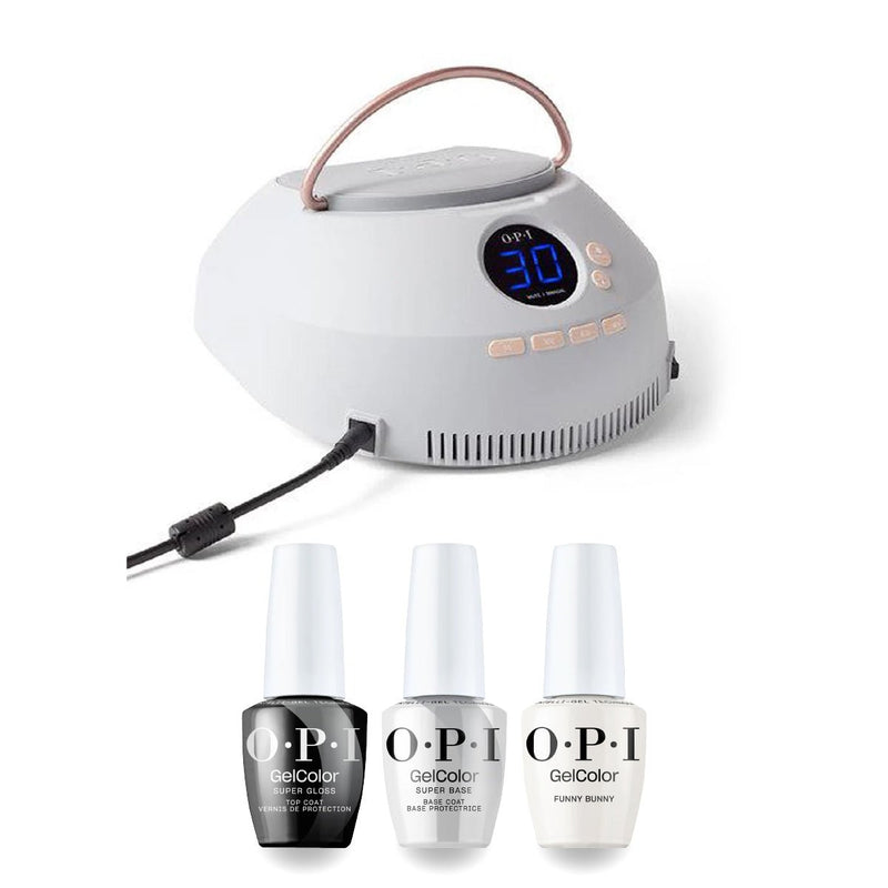 OPI Intelli Gel Basic Kit - H22 Funny Bunny & Nail Lamp, FREE Nail Sticker - DTK Nail Supply