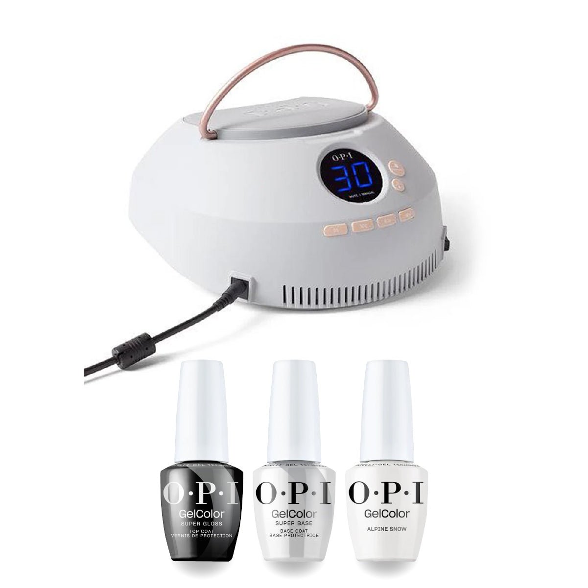 OPI Intelli Gel Basic Kit - L00 Alpine Snow & Nail Lamp, FREE Nail Sticker - DTK Nail Supply