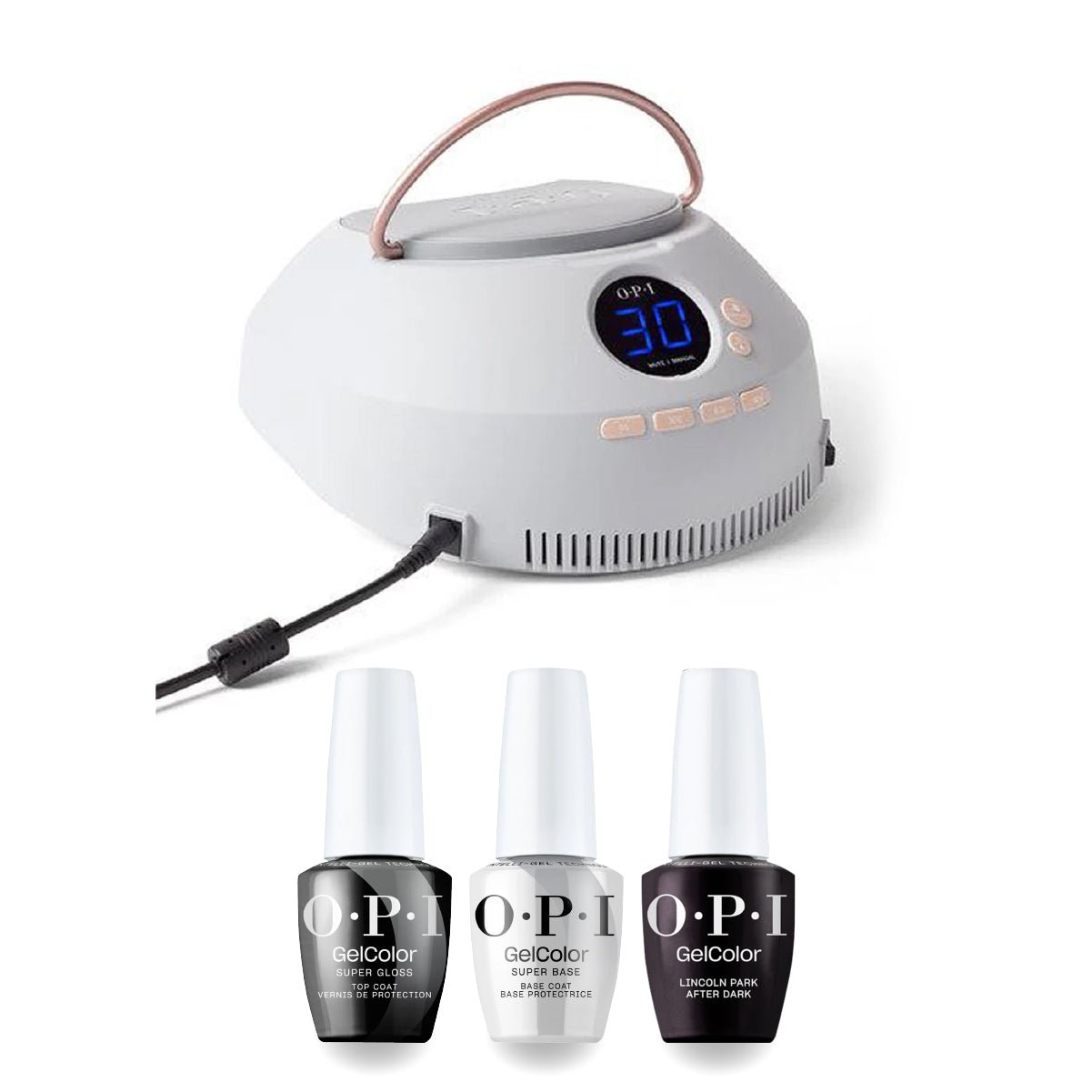 OPI Intelli Gel Basic Kit - W42 Lincoln Park After Dark & Nail Lamp, FREE Nail Sticker - DTK Nail Supply
