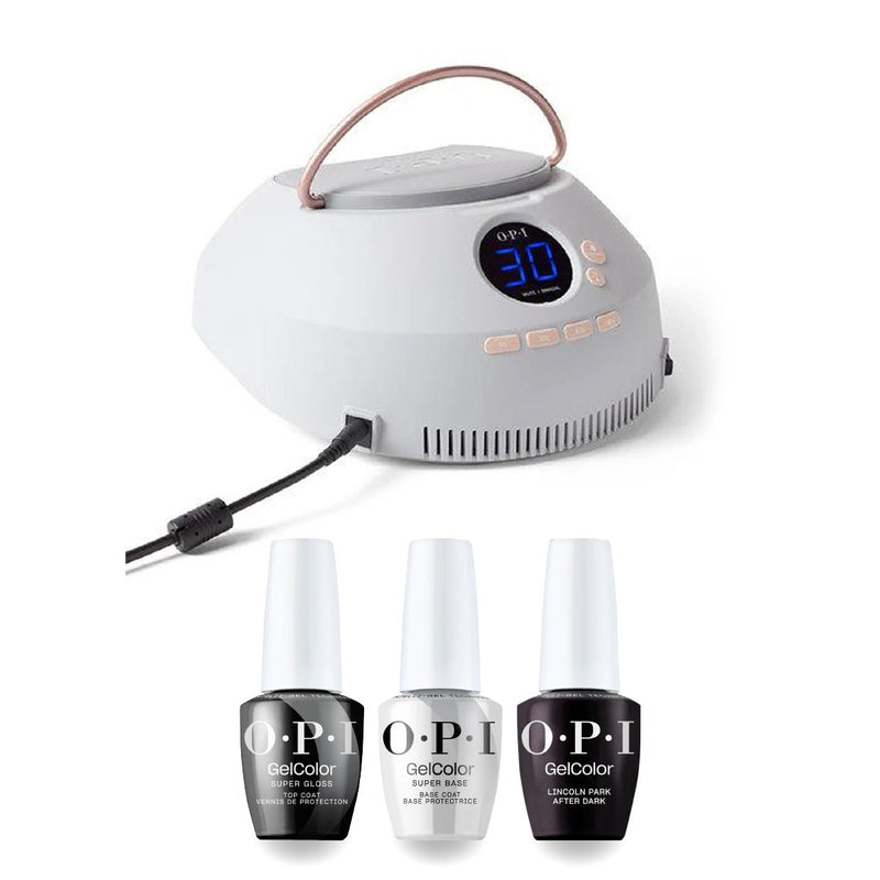 OPI Intelli Gel Basic Kit - W42 Lincoln Park After Dark & Nail Lamp, FREE Nail Sticker - DTK Nail Supply