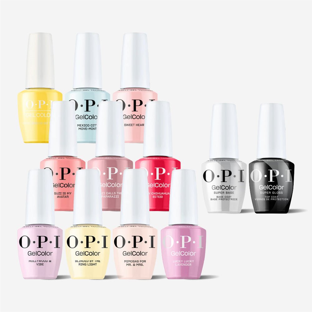 OPI Intelli - Gel - Best Sellers 10 Shade Set - Super Base Coat, Super Gloss Top Coat & Intelli - Gel - Set 2 - DTK Nail Supply