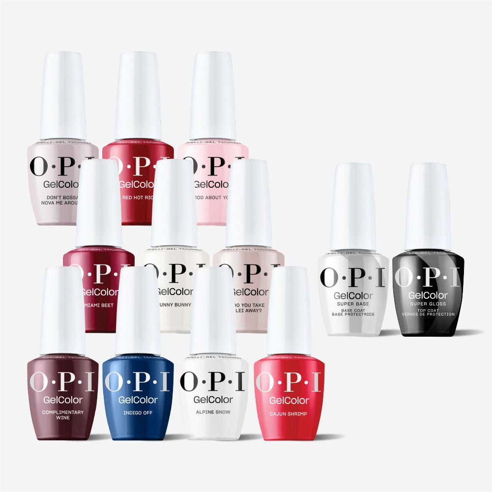 OPI Intelli - Gel - Best Sellers 10 Shade Set - Super Base Coat, Super Gloss Top Coat & Intelli - Gel - Set 3 - DTK Nail Supply