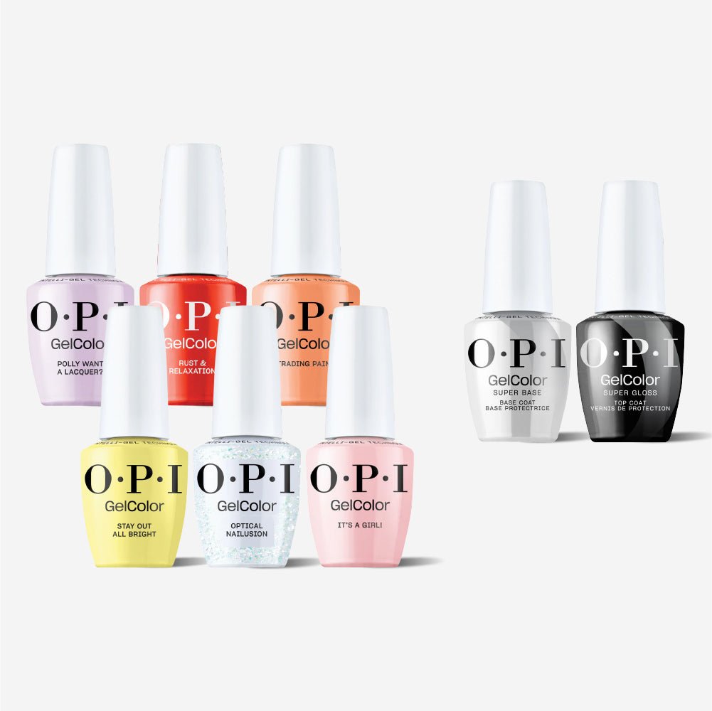 OPI Intelli - Gel - Best Sellers 6 Shade Set - Super Base Coat, Super Gloss Top Coat & Intelli - Gel - Set 2 - DTK Nail Supply