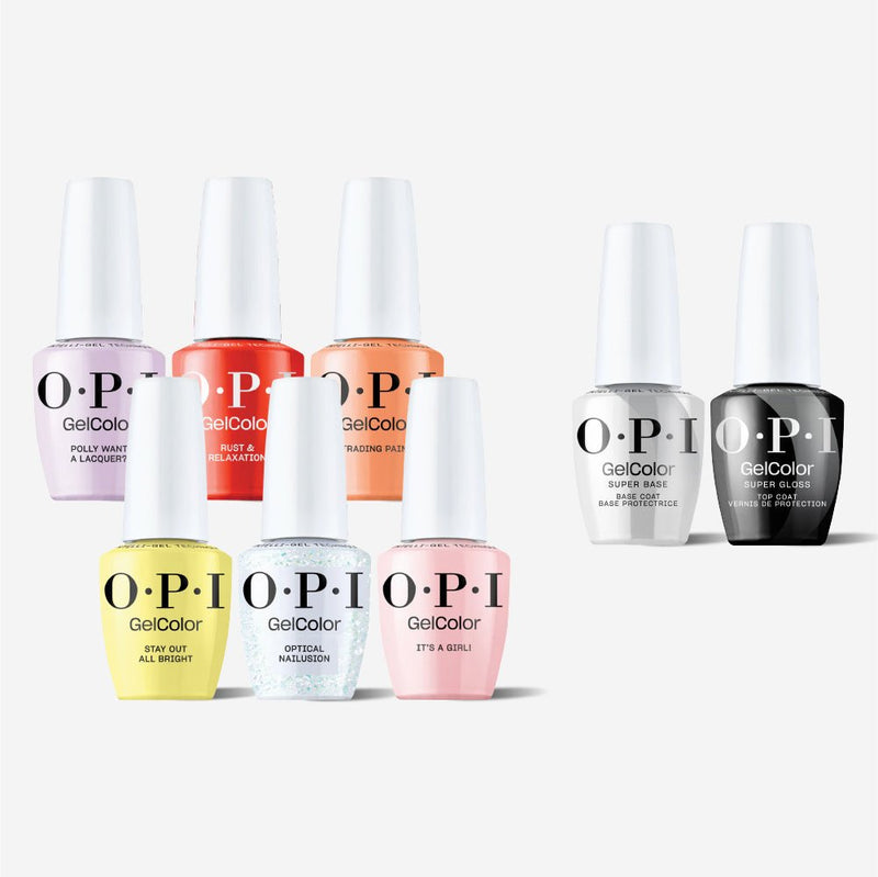 OPI Intelli - Gel - Best Sellers 6 Shade Set - Super Base Coat, Super Gloss Top Coat & Intelli - Gel - Set 2 - DTK Nail Supply