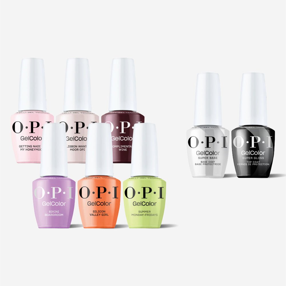 OPI Intelli - Gel - Best Sellers 6 Shade Set - Super Base Coat, Super Gloss Top Coat & Intelli - Gel - Set 3 - DTK Nail Supply