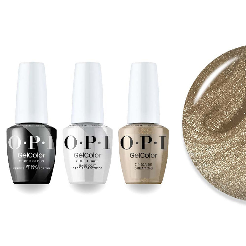 OPI Intelli-Gel Combo - Super Base Coat, Super Gloss Top Coat & F010 I Mica Be Dreaming, FREE Nail Sticker - DTK Nail Supply