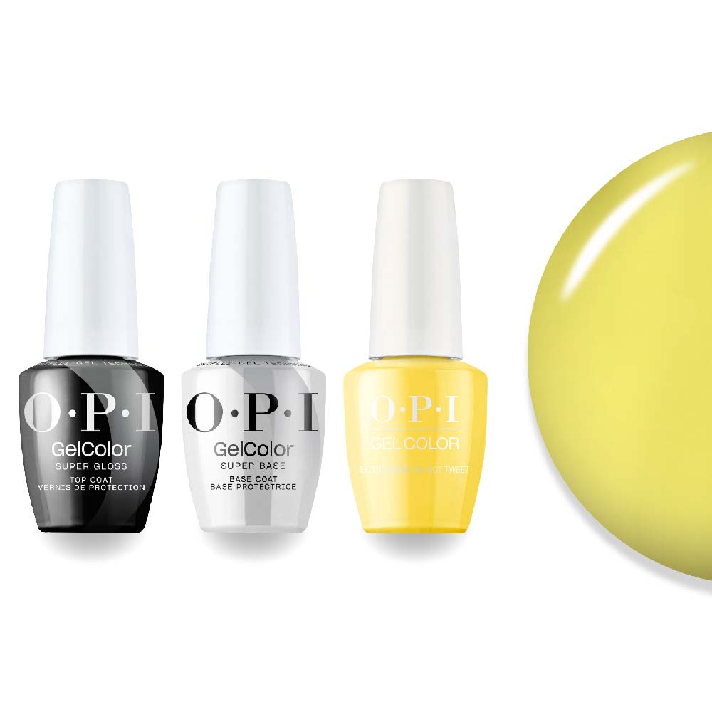 OPI Intelli - Gel Combo - Super Base Coat, Super Gloss Top Coat & F91 Exotic Birds Do Not Tweet - DTK Nail Supply
