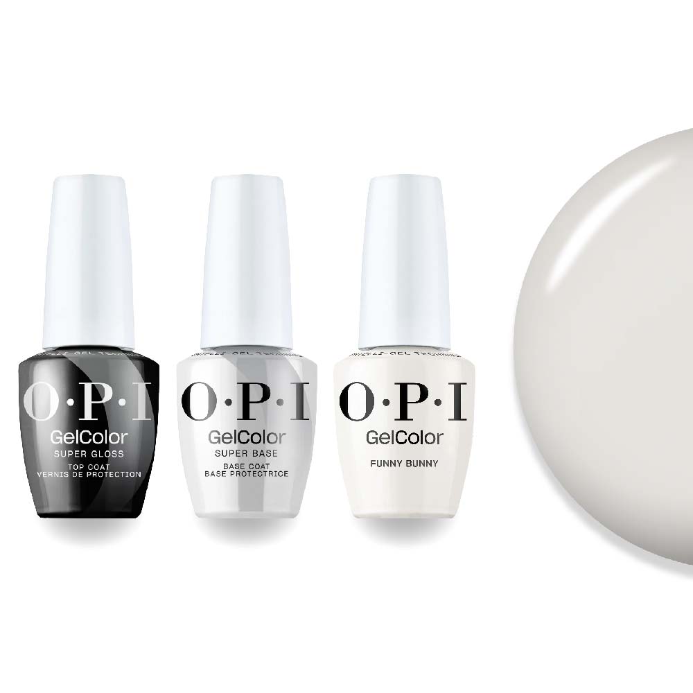 OPI Intelli - Gel Combo - Super Base Coat, Super Gloss Top Coat & H22 Funny Bunny - DTK Nail Supply