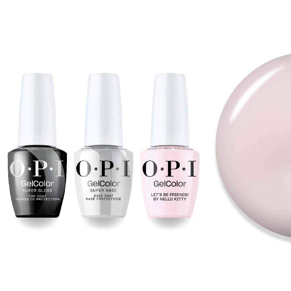 OPI Intelli - Gel Combo - Super Base Coat, Super Gloss Top Coat & H82 Let's Be Friends! - DTK Nail Supply