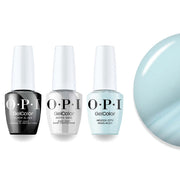 OPI Intelli-Gel Combo - Super Base Coat, Super Gloss Top Coat & M83 Mexico City Move-mint, FREE Nail Sticker - DTK Nail Supply