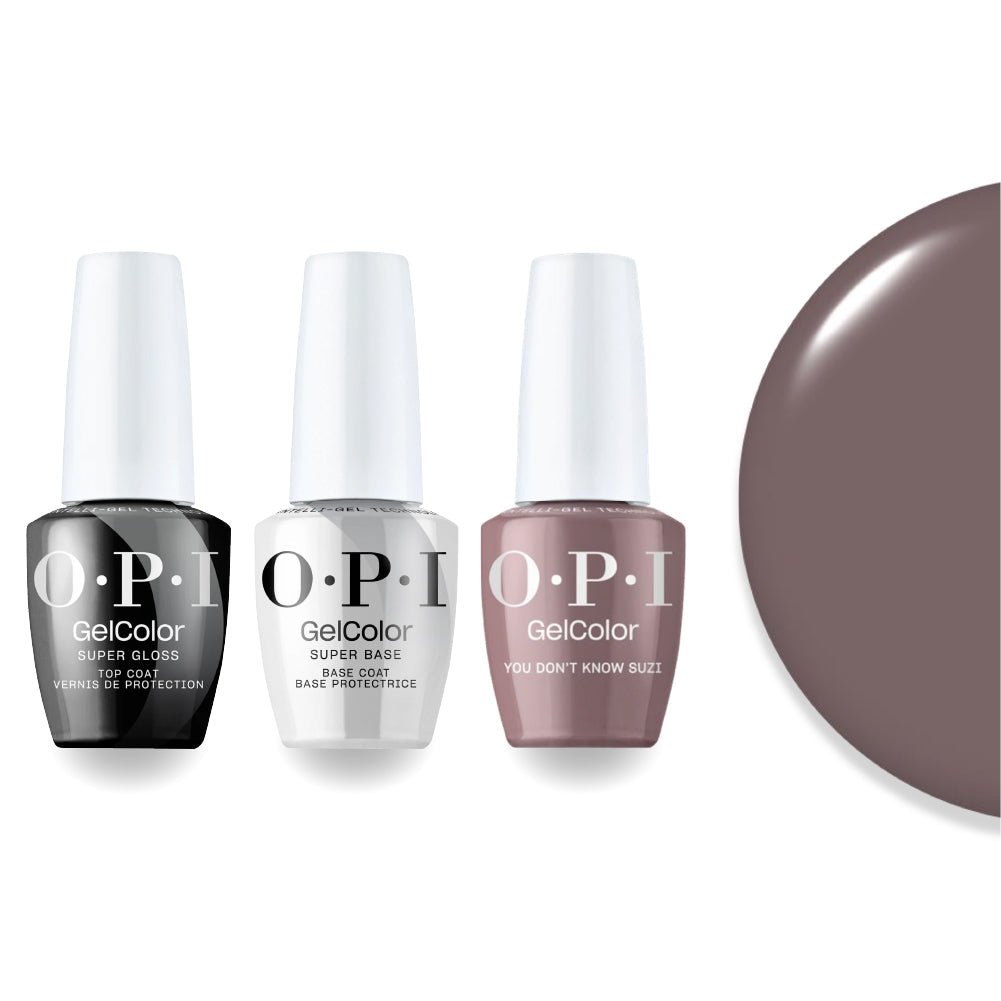 OPI Intelli - Gel Combo - Super Base Coat, Super Gloss Top Coat & S063 You Don’t Know Suzi - DTK Nail Supply