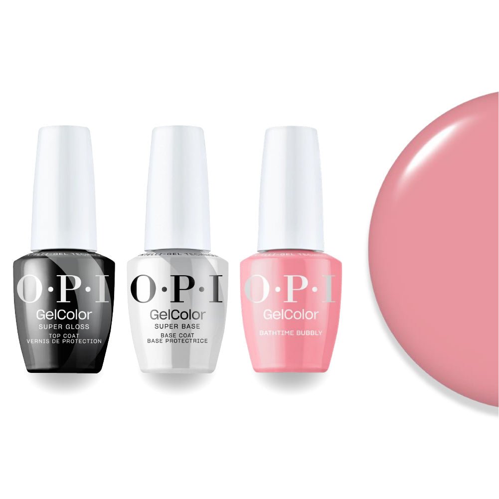 OPI Intelli - Gel Combo - Super Base Coat, Super Gloss Top Coat & S065 Bathtime Bubbly - DTK Nail Supply