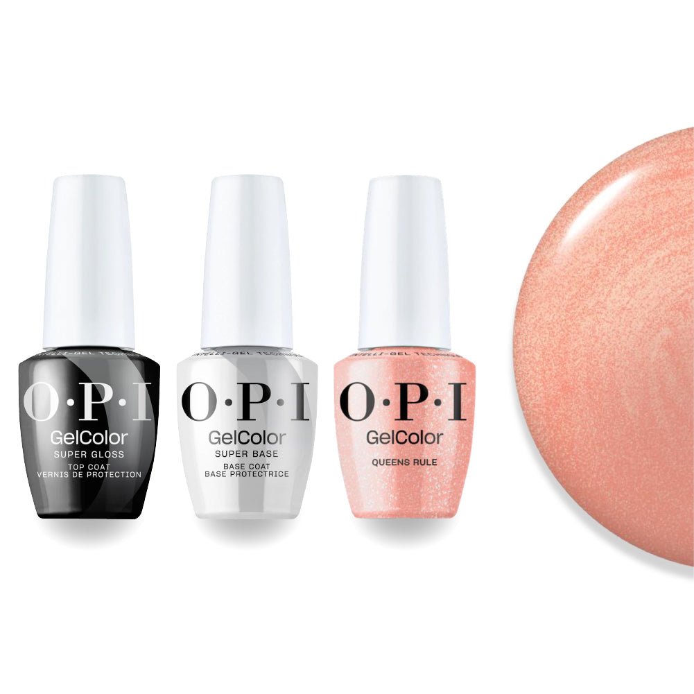 OPI Intelli - Gel Combo - Super Base Coat, Super Gloss Top Coat & S066 Queens Rule - DTK Nail Supply