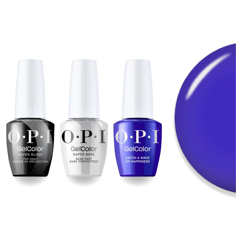 OPI Intelli - Gel Combo - Super Base Coat, Super Gloss Top Coat & S075 Catch A Wave Of Happiness - Blue Gel Color (OPI Summer 2026 Collection) - DTK Nail Supply