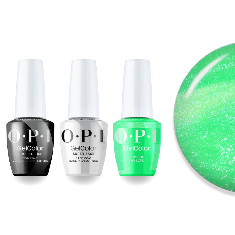 OPI Intelli - Gel Combo - Super Base Coat, Super Gloss Top Coat & S078 Lime Of My Life - Green Gel Color (OPI Summer 2026 Collection) - DTK Nail Supply
