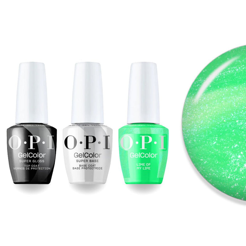 OPI Intelli - Gel Combo - Super Base Coat, Super Gloss Top Coat & S078 Lime Of My Life - Green Gel Color (OPI Summer 2026 Collection) - DTK Nail Supply