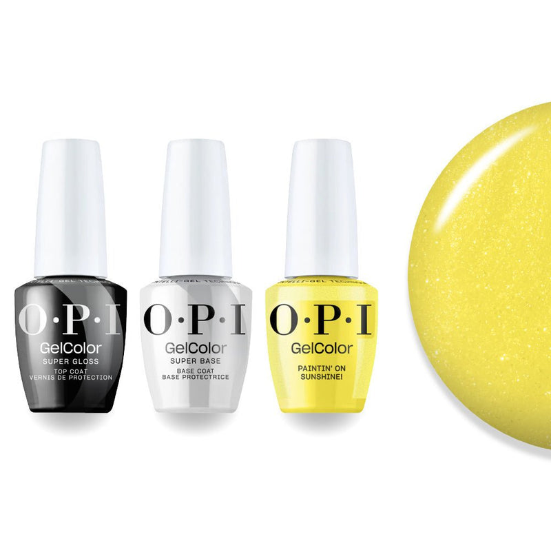OPI Intelli - Gel Combo - Super Base Coat, Super Gloss Top Coat & S079 Paintin' On Sunshine! - Yellow Gel Color (OPI Summer 2026 Collection) - DTK Nail Supply