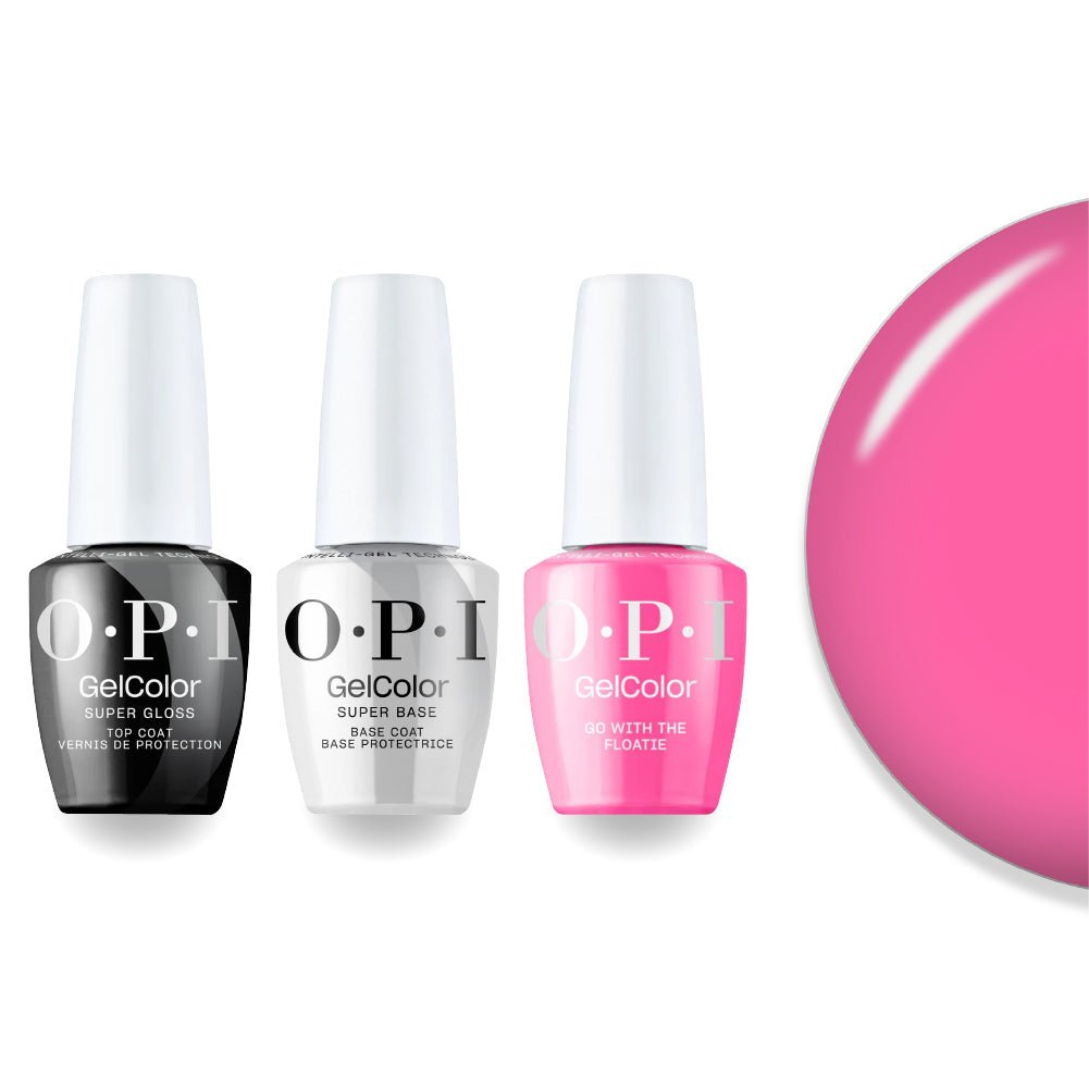 OPI Intelli - Gel Combo - Super Base Coat, Super Gloss Top Coat & S082 Go With The Floatie - Pink Gel Color (OPI Summer 2026 Collection) - DTK Nail Supply