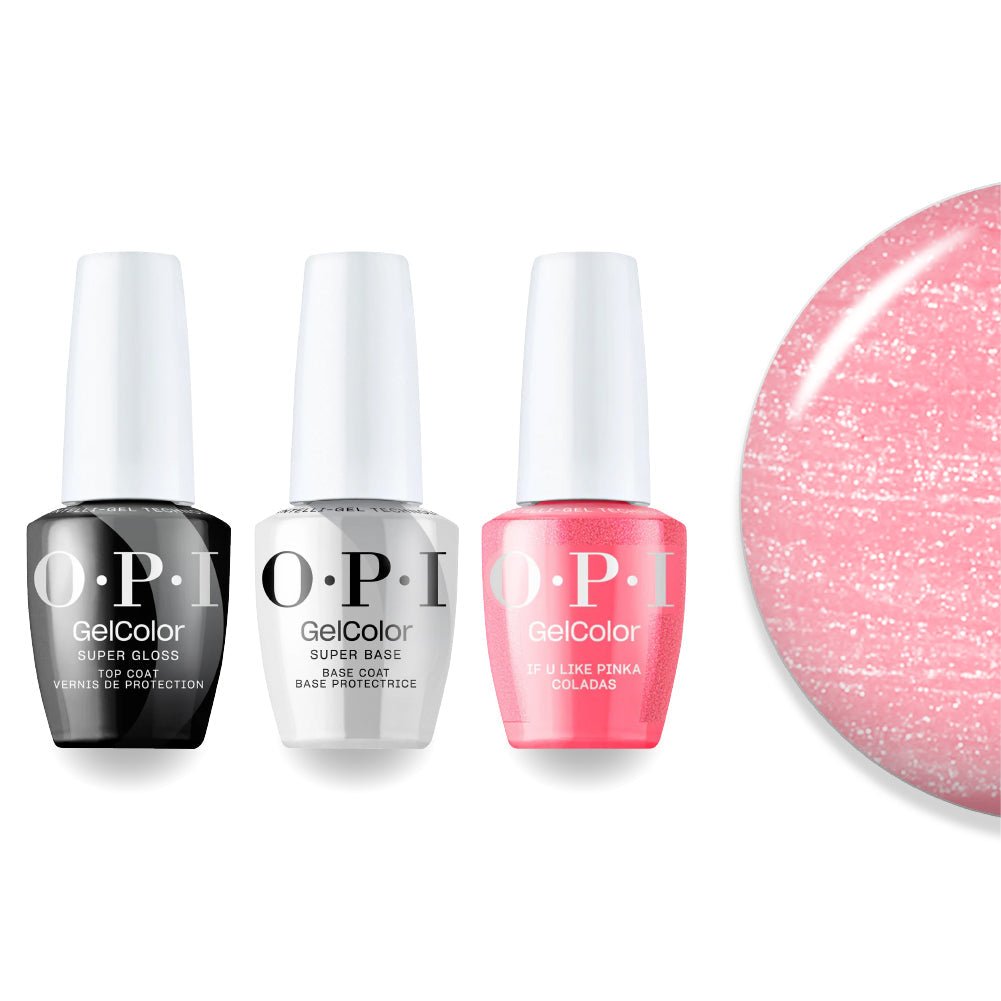 OPI Intelli - Gel Combo - Super Base Coat, Super Gloss Top Coat & S083 If U Like Pinka Coladas - Pink Gel Color (OPI Summer 2026 Collection) - DTK Nail Supply