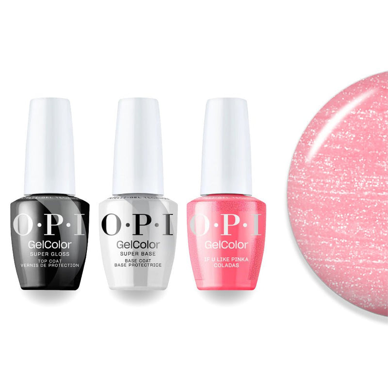 OPI Intelli - Gel Combo - Super Base Coat, Super Gloss Top Coat & S083 If U Like Pinka Coladas - Pink Gel Color (OPI Summer 2026 Collection) - DTK Nail Supply